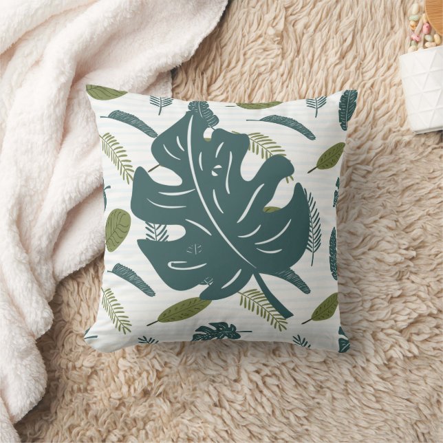 Nature-Inspired Leaf Pattern Cushion (Blanket)