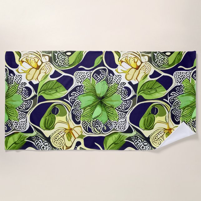 Nature-Inspired Mandala Beach Towel (Front)