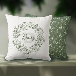 Nature Inspired Monogram D Design Cushion