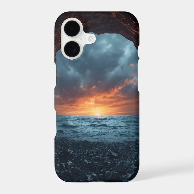 Nature-Inspired Phone Case – Sunset from a Cave (Back)