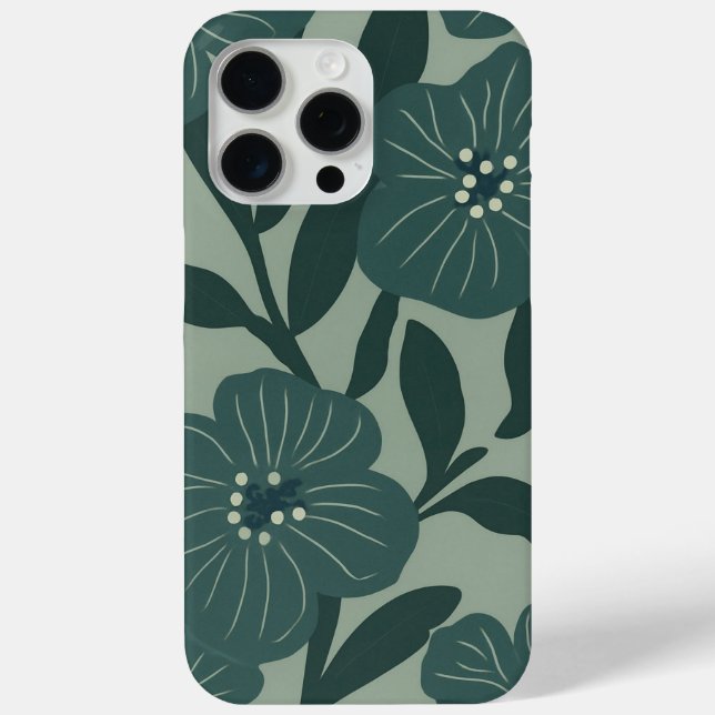 Nature-inspired phone case with green flowers (Back)