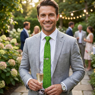 Nature-Inspired Realistic Green Grass Textured Tie