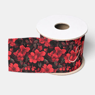 Nature Inspired Rose Flower First Birthday Grosgrain Ribbon