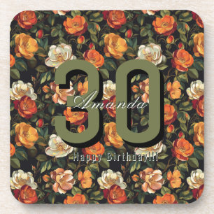 Nature Inspired Rose Themed Kids’ Birthday Coaster