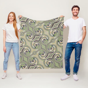 Nature Inspired Swirl Pattern  Fleece Blanket