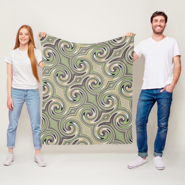 Nature Inspired Swirl Pattern  Fleece Blanket (In Situ)