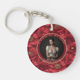Nature Inspired sympathy keepsake Custom Anemones Key Ring