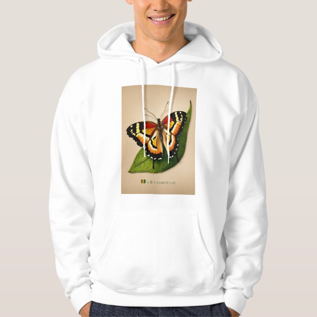 Nature Inspired T-Shirt with Butterflies & Floral Hoodie (Front)