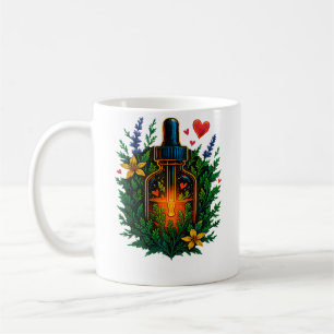Nature-Inspired Tincture Elixir Bottle With Herbal Coffee Mug