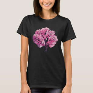 Nature Inspired Tree of Life Cherry Blossom Geomet T-Shirt