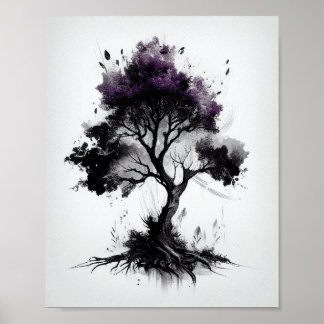 Nature Inspired Tree Sketch Artwork For Home Poster