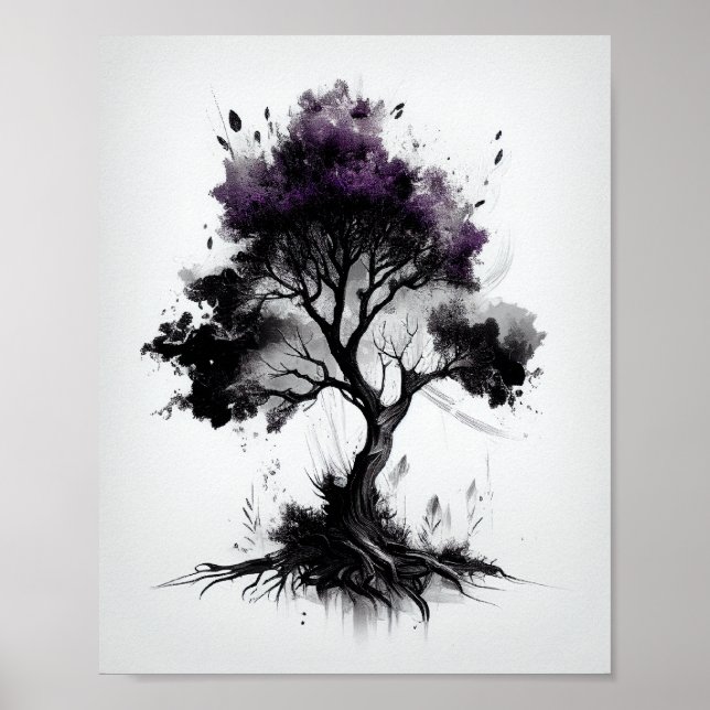 Nature Inspired Tree Sketch Artwork For Home Poster (Front)