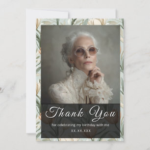 Nature Inspired Tulip Floral 70Th Birthday Thank You Card