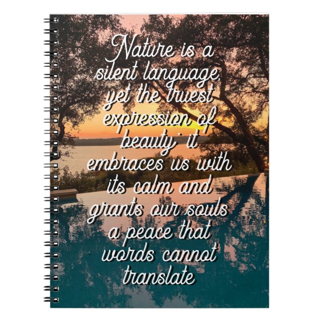 Nature is a silent language  notebook (Front)