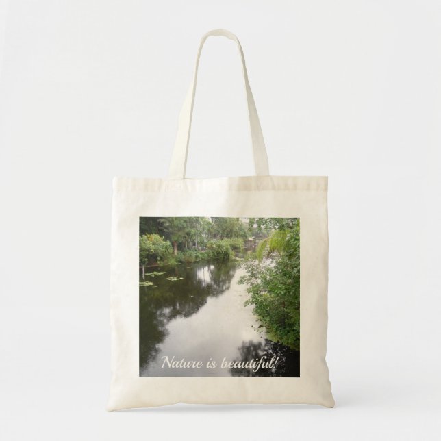 Nature is Beautiful: Pond theme Tote Bag (Front)