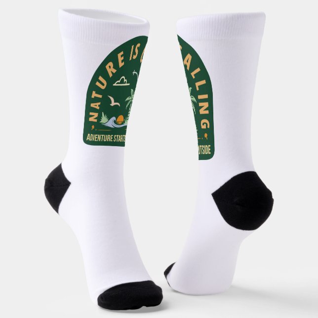 Nature Is Calling – Adventure Starts Outside Socks (Angled)