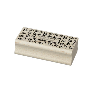 Nature is God's Apothecary Leaf Pattern Rubber Stamp