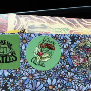 Nature is my church Pagan Green Witch Druid Art    Classic Round Sticker