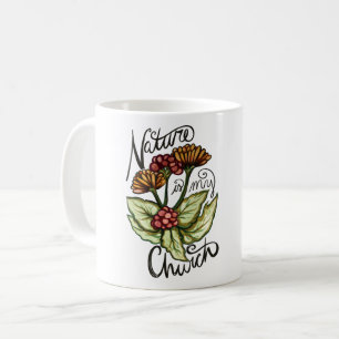 Nature is my church Pagan Green Witch Druid Art Coffee Mug