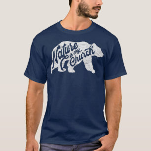 Nature is my Church Vintage Retro Grizzly Bear T-Shirt