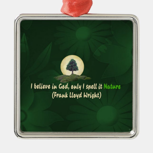 Nature Is My God Metal Tree Decoration (Front)