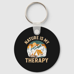 Nature Is My Therapy Camping - Outdoors Adventure Key Ring