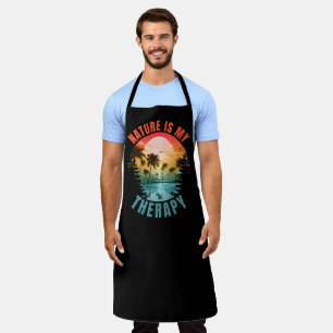 Nature is my therapy summer outdoor gift apron