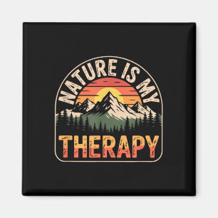 Nature is therapy hiking camping mountain sunset magnet