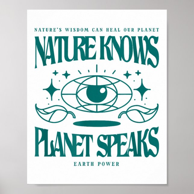 Nature Knows Planet Speaks Environmental Protectio Poster (Front)