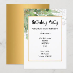 NATURE & LACE GOLD ALL OCCASION INVITATION