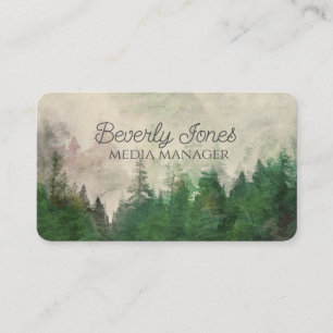 nature landscape art  mountain evergreen forest   business card