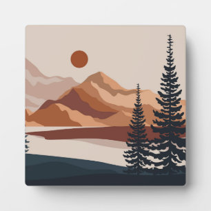 Nature landscape background plaque