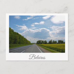 Nature Landscape Canola Field Rural Belarus Postcard