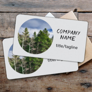  nature landscape evergreen trees on light  grey  business card