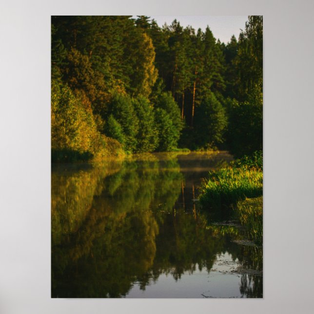 Nature Landscape Lake Scenery Canal Trees Poster (Front)