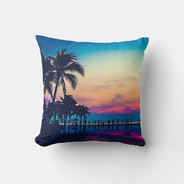 Nature Landscape Pool Palm Trees-25925 Cushion (Front)