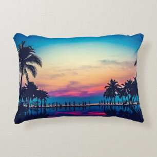 Nature Landscape Pool Palm Trees-25925 Decorative Cushion