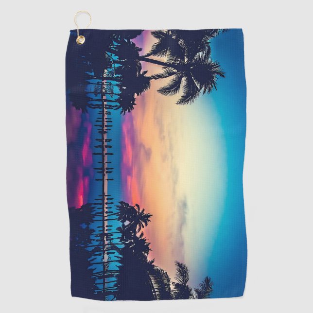 Nature Landscape Pool Palm Trees-25925 Golf Towel (Front)