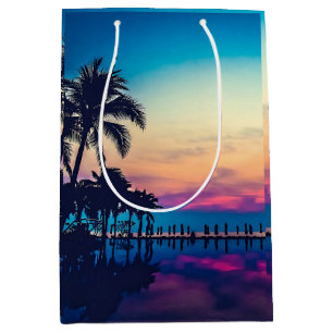 Nature Landscape Pool Palm Trees-25925 Medium Gift Bag