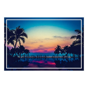 Nature Landscape Pool Palm Trees-25925 Poster