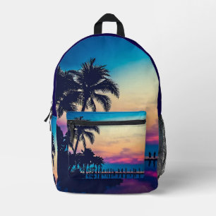 Nature Landscape Pool Palm Trees-25925 Printed Backpack