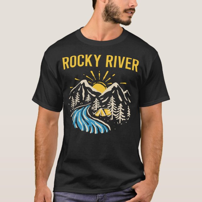 Nature Landscape Rocky River T-Shirt (Front)