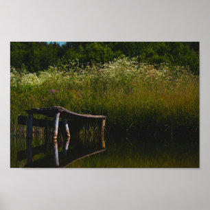 Nature Landscape Rural Scenery Lake Old Pier Poster