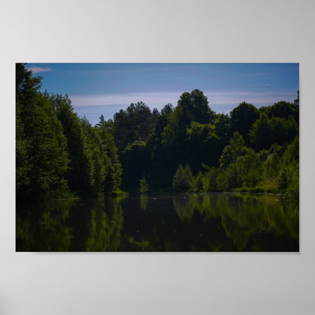 Nature Landscape Rural Scenery Lake Reflection Poster (Front)