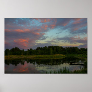 Nature Landscape Rural Scenery Lake Sunset Poster