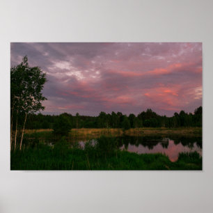 Nature Landscape Rural Scenery Lake Sunset Poster