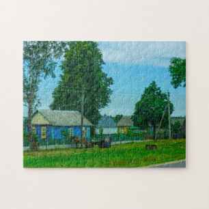 Nature Landscape Rural Scenery Village Road Jigsaw Puzzle