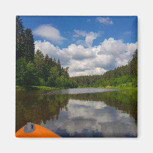 Nature Landscape Scenery Canal Sky Kayak Magnet