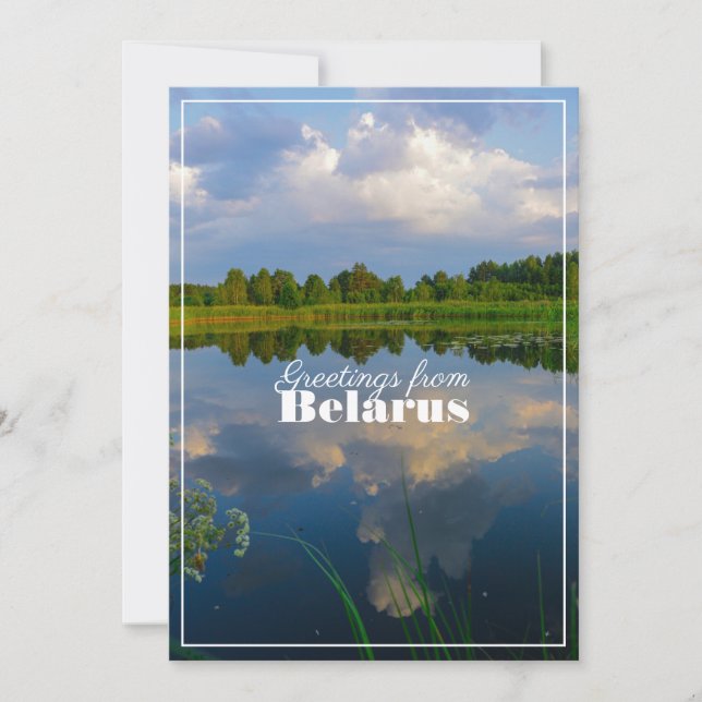 Nature Landscape Scenery Lake Belarus Flat Card (Front)