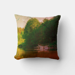 Nature Landscape Scenery Swans Flying Cushion